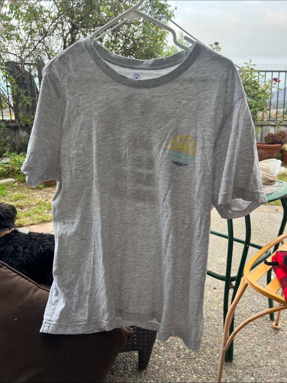Mens Heather Gray Graphic Tee - Sun Patch